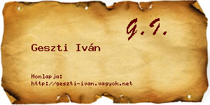 Geszti Iván névjegykártya